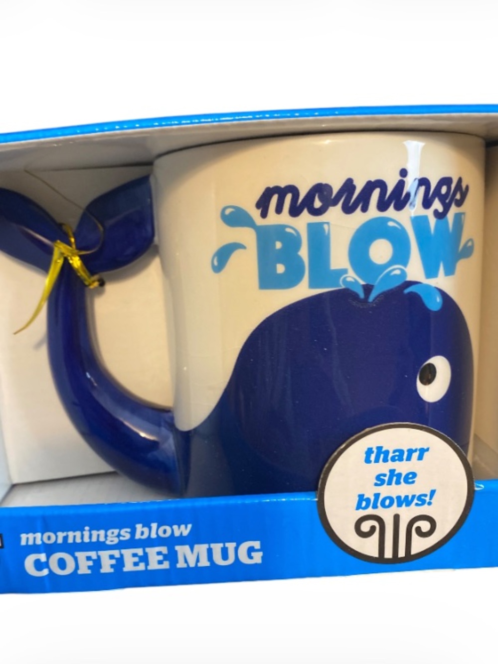 Big Mouth Inc Mornings Blow Whale Coffee Mug New In Box - Picture 4 of 5
